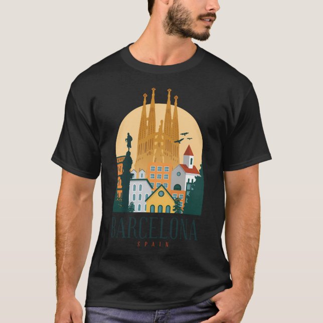 Diseño de camisetas en línea aérea de Barcelona Es (Anverso)