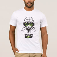Diseño de camisetas "Hacker Cat"