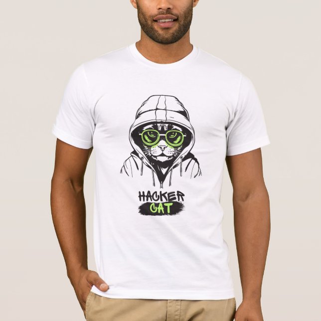 Diseño de camisetas "Hacker Cat" (Anverso)