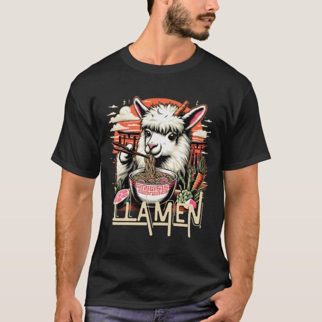 Diseño de camisetas LLAMEN para ropa de hombres o  (Anverso)