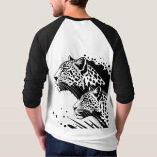 Diseño de camisetas monocromáticas de leopardo