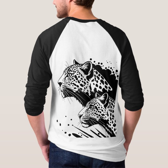 Diseño de camisetas monocromáticas de leopardo (Reverso)