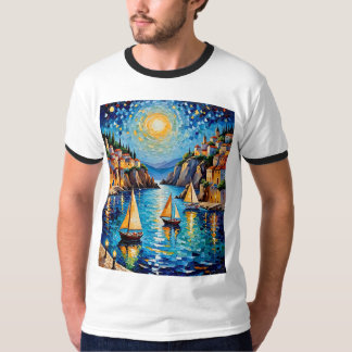 Diseño de camisetas mosaicas en barcos marinos med
