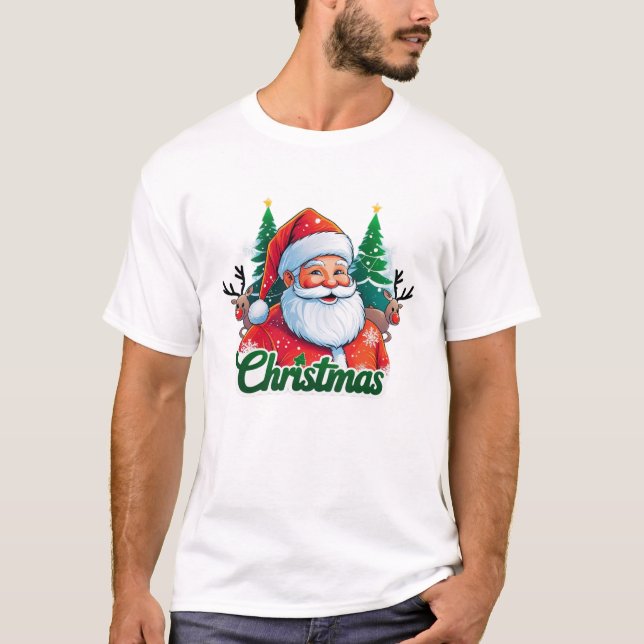 Diseño de camisetas navidades y fondo blanco (Anverso)