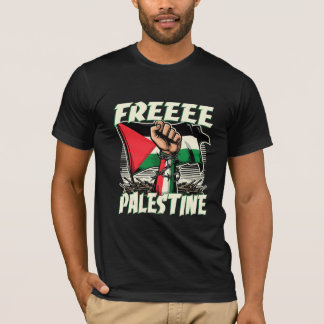 Diseño de camisetas negras Free Palestine 2024