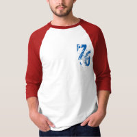 diseño de camisetas número 76 azul rojo blanco EE.