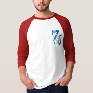 diseño de camisetas número 76 azul rojo blanco EE.