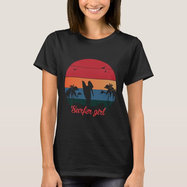 Diseño de camisetas para chicas surfistas (Anverso)
