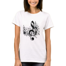 Diseño de camisetas para mujeres de arte musical