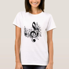 Diseño de camisetas para mujeres de arte musical
