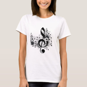 Diseño de camisetas para mujeres de arte musical