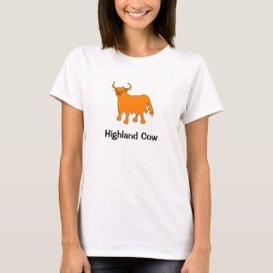 Diseño de camisetas para mujeres de la vaca Highla