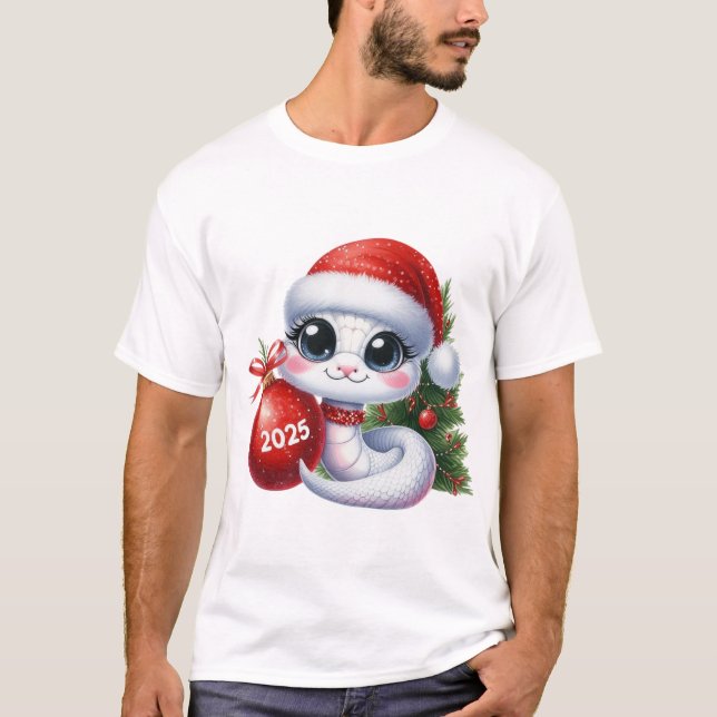 Diseño de camisetas para Navidades Cute Snake 2025 (Anverso)