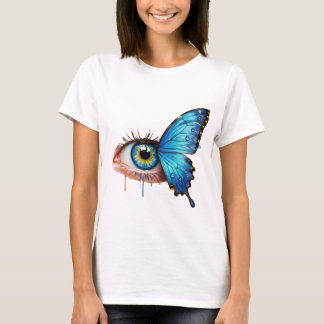 Diseño de camisetas para ojos y mariposas