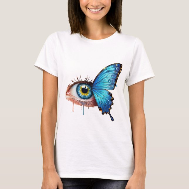 Diseño de camisetas para ojos y mariposas (Anverso)