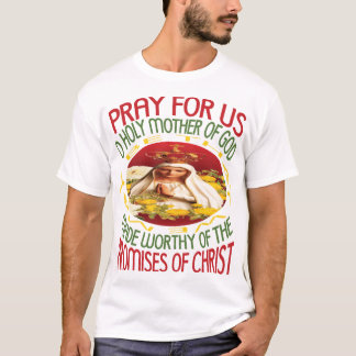 Diseño de camisetas Rezar por nosotros, oh Santa M
