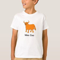 Diseño de camisetas "Wee Coo" Highland Cow