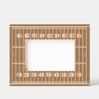 Diseño de campo de fútbol marco de imagen grabado