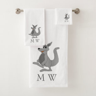 Diseño de canguro gris monograma