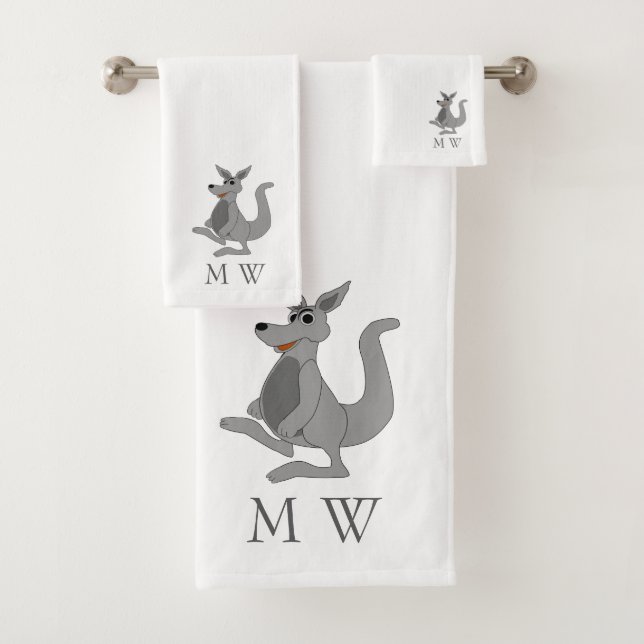 Diseño de canguro gris monograma (In situ)