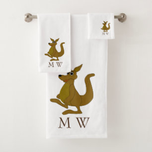Diseño de canguro marrón con monograma