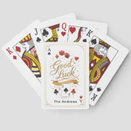 Diseño de carta de póquer Good Luck – Tipografía d