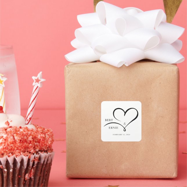 Diseño de casamiento personalizado Pegatina cuadra (Fiesta)