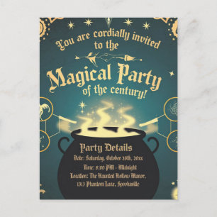Diseño de Cauldron para invitaciones mágicas a fie