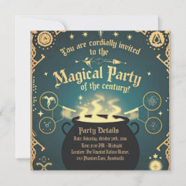 Diseño de Cauldron para invitaciones mágicas a fie