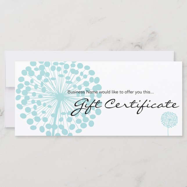 Diseño de certificado de regalo de flor azul Dande (Anverso)