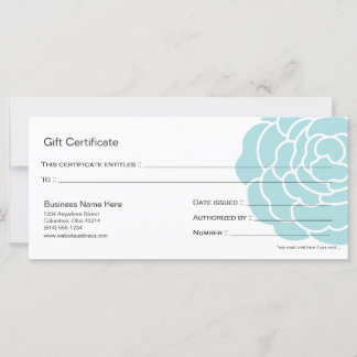 Diseño de certificado de regalo de flor azul grand