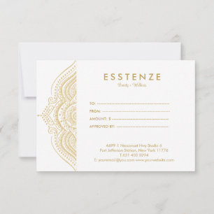 Diseño de certificado de regalo de Mandala Gold