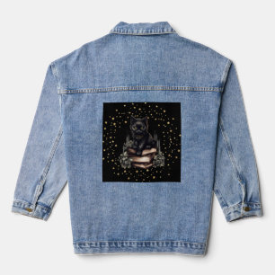 Diseño de chaqueta para gato negro con estrellas y
