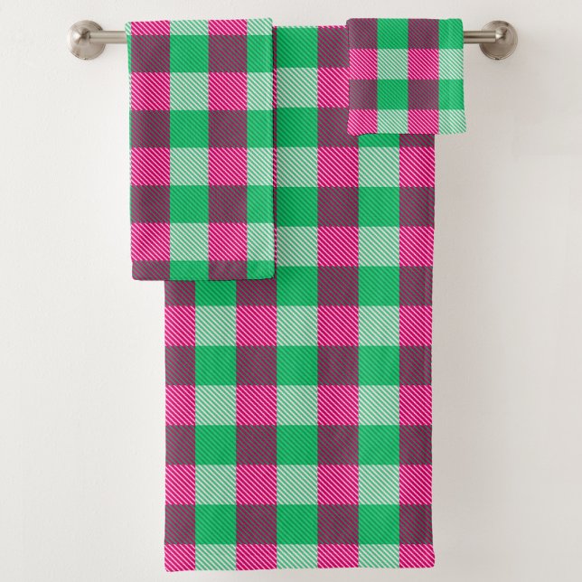 Diseño de cheques de Gingham verde rosa (Subido por el creador)