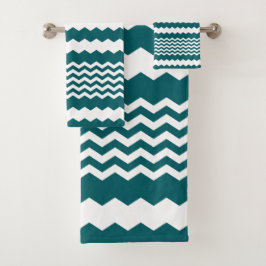 Diseño de Chevron verde y blanco - Toalla