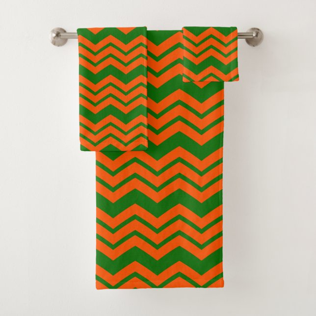 Diseño de Chevron Zigzag Verde Naranja (In situ)
