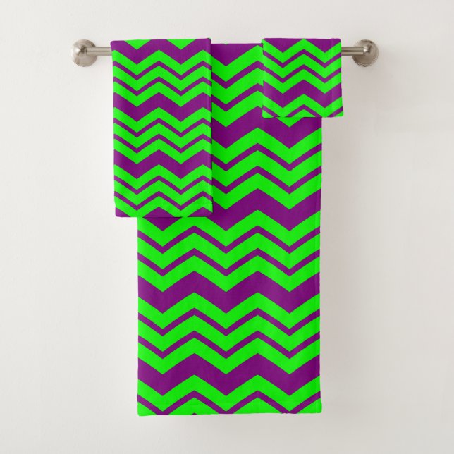 Diseño de Chevron Zigzag Verde Púrpura (In situ)