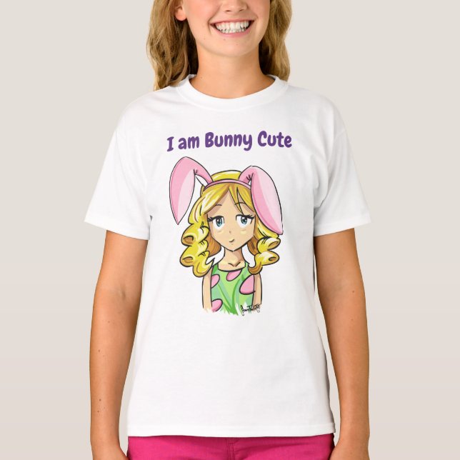 Diseño de Chica de conejito de Pascua, camiseta de (Anverso)