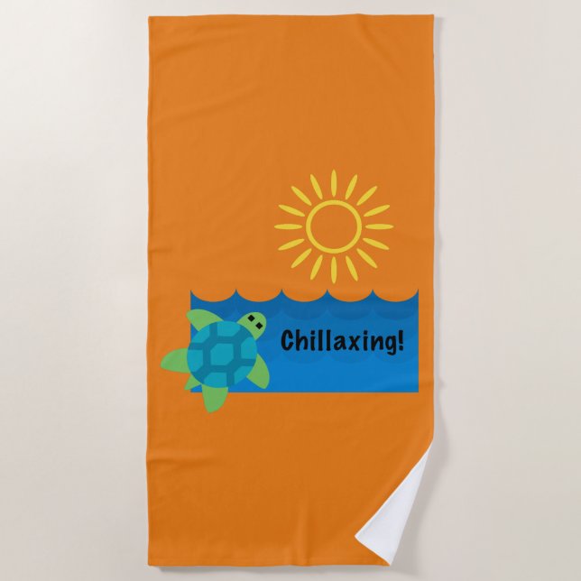 Diseño de Chillaxing de Tortugas - Toalla de playa (Anverso)