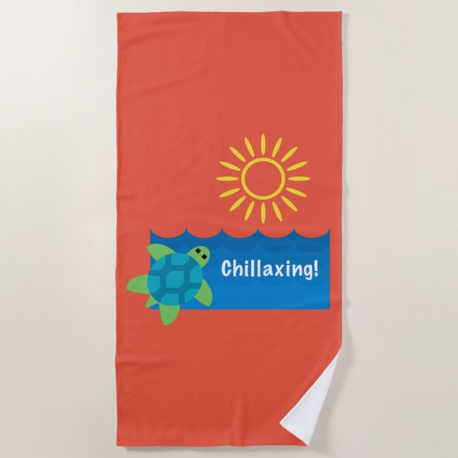 Diseño de Chillaxing de Tortugas - Toalla de playa (Anverso)
