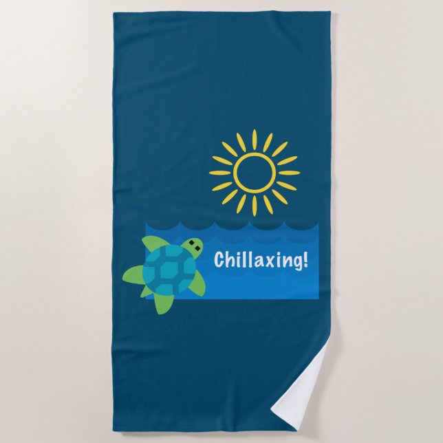 Diseño de Chillaxing de Tortugas - Toalla de playa (Anverso)