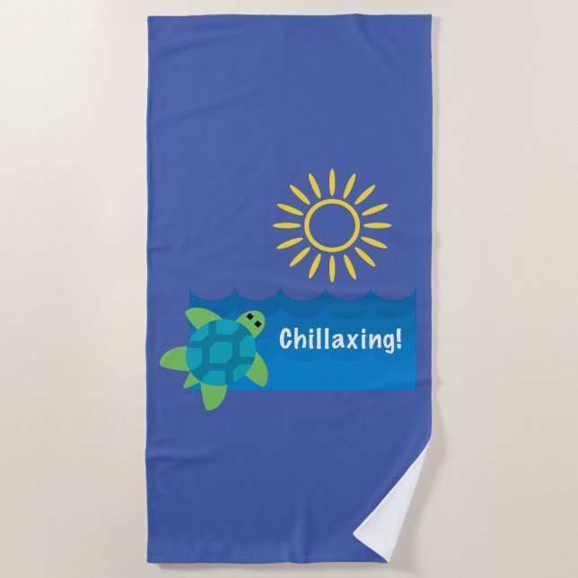 Diseño de Chillaxing de Tortugas - Toalla de playa (Anverso)