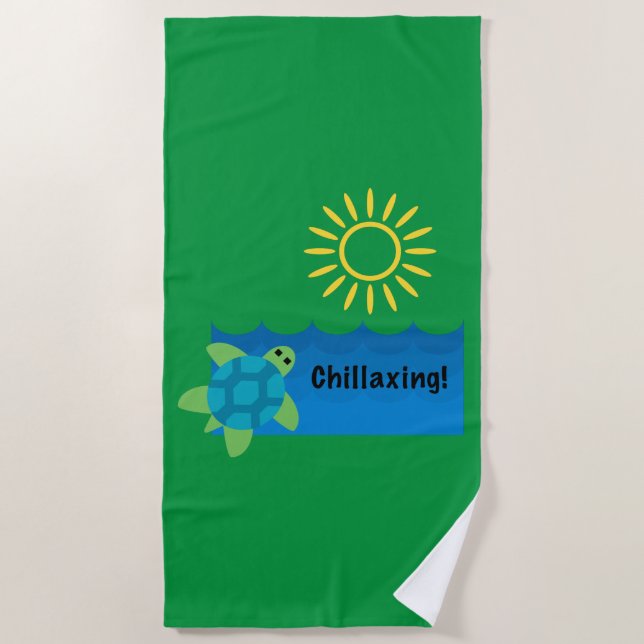 Diseño de Chillaxing de Tortugas - Toalla de playa (Anverso)