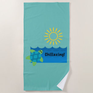 Diseño de Chillaxing de Tortugas - Toalla de playa