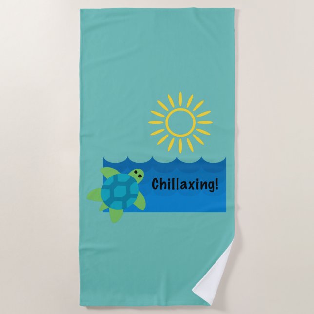 Diseño de Chillaxing de Tortugas - Toalla de playa (Anverso)