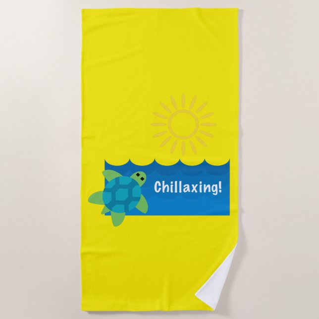 Diseño de Chillaxing de Tortugas - Toalla de playa (Anverso)