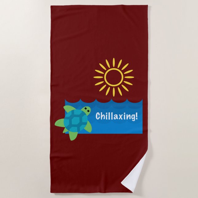 Diseño de Chillaxing de Tortugas - Toalla de playa (Anverso)