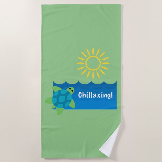 Diseño de Chillaxing de Tortugas - Toalla de playa (Anverso)