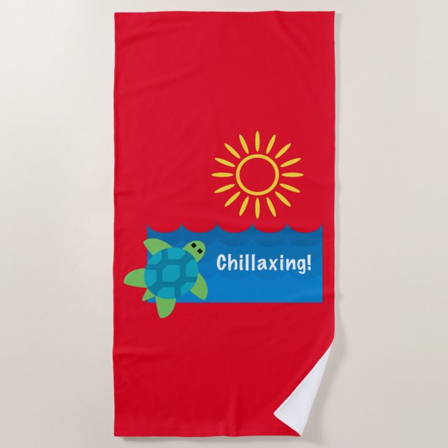 Diseño de Chillaxing de Tortugas - Toalla de playa (Anverso)