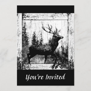 Diseño de Ciervo Personalizado Vintage, Invitación